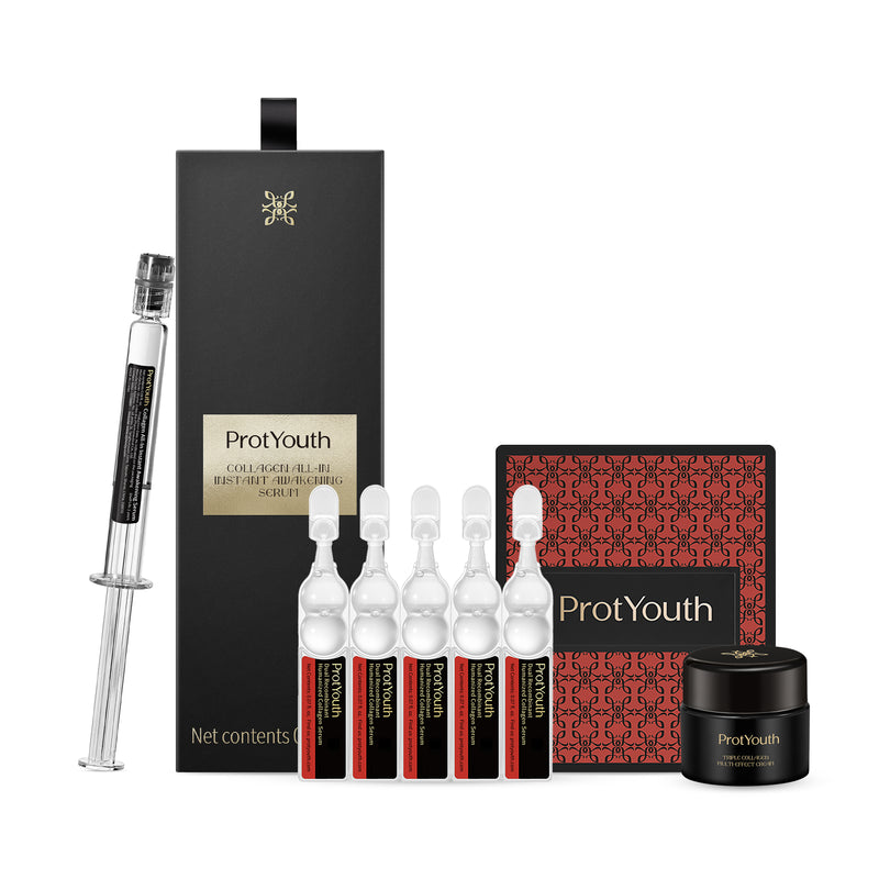 【Valentine’s Exclusive】Dual Collagen Travel Essence + Instant Awakening Serum + Mini Cream